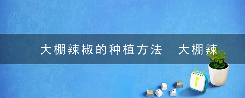 大棚辣椒的种植方法 大棚辣椒的种植方法是什么